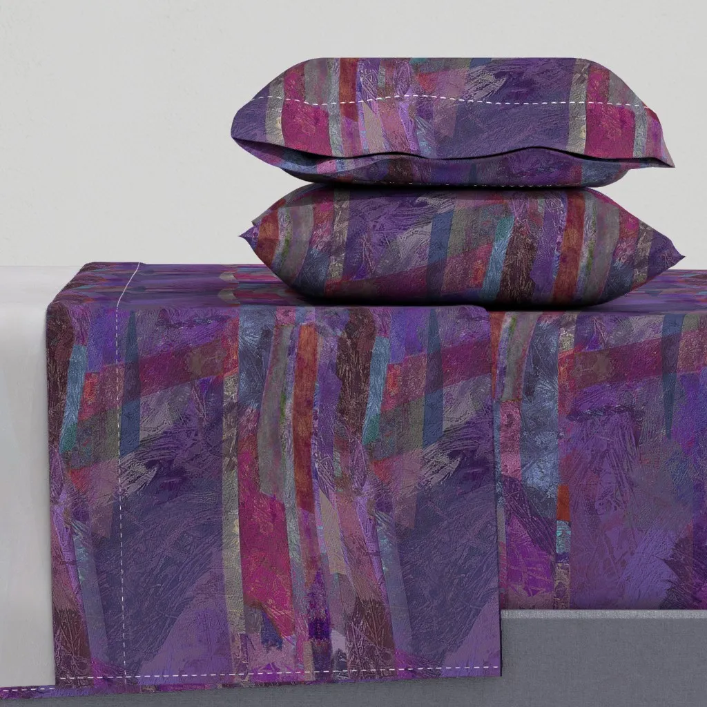 Strata Abstract King Sheet Set - Purple product