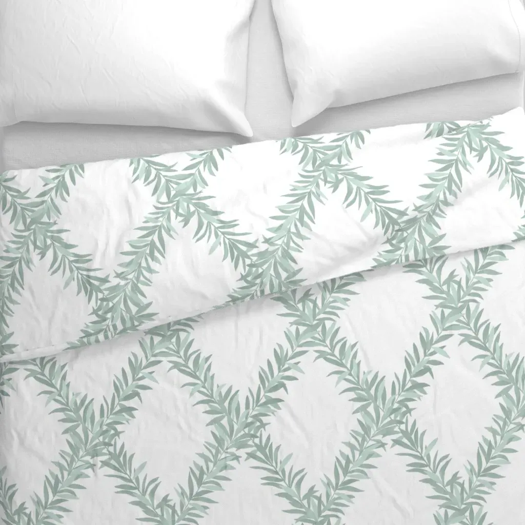 Stratton Green Beefy Leafy Duvet Cover - Seafoam Green alternate view