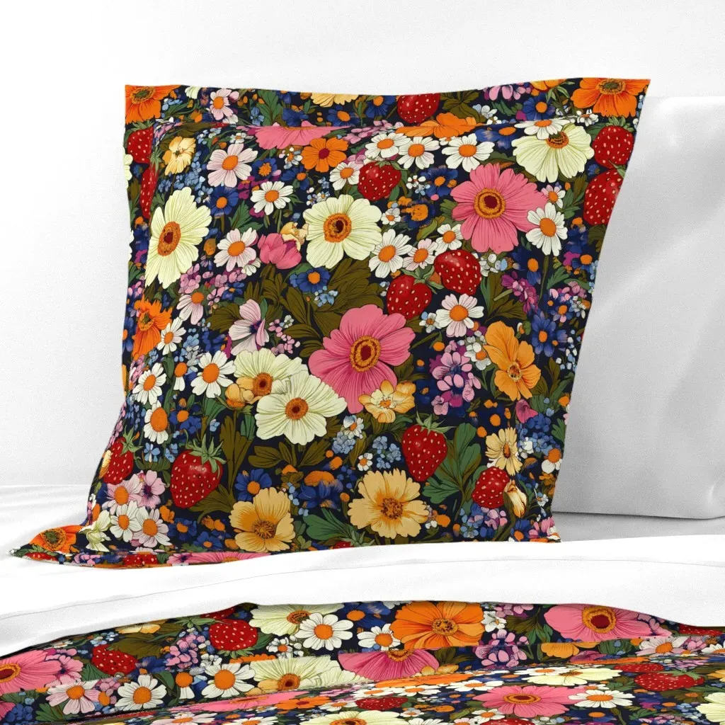 Strawberry Fields Forever Euro Pillow Sham - Pink product