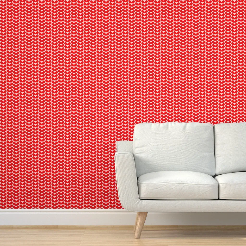 Strawberry Knit Peel and Stick Wallpaper - Red product