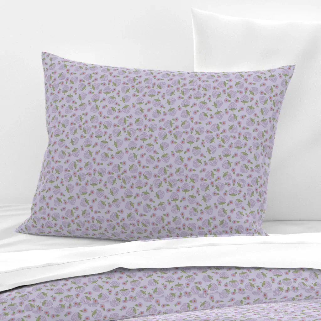 Strawberry Pastel Floral Standard Pillowcase - Lavender, Cotton product