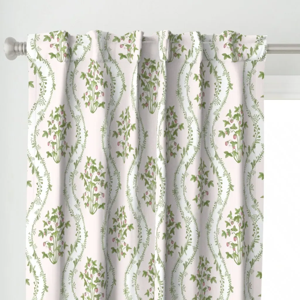 Strawberry Stripe Curtain Panel - Pink alternate view