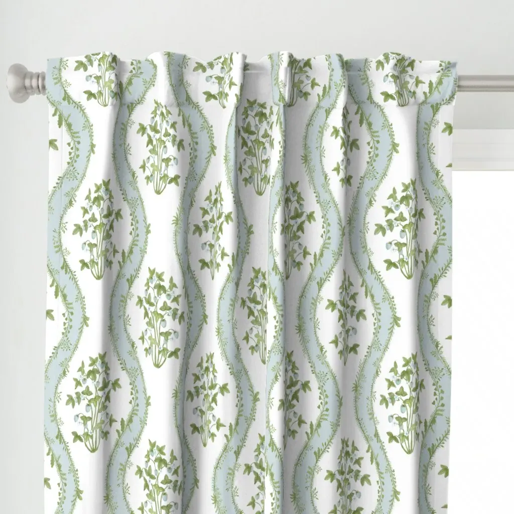 Strawberry Stripe Light Curtain Panel - Green alternate view