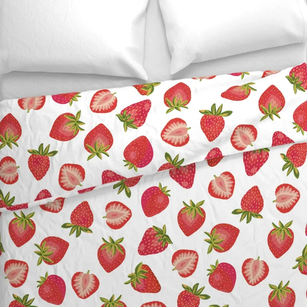 Strawberry Summer Fruit Duvet Cover - Red alternate view