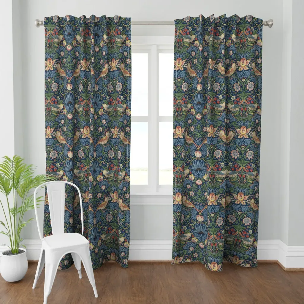 Strawberry Thief Curtain Panel - Dark Teal product