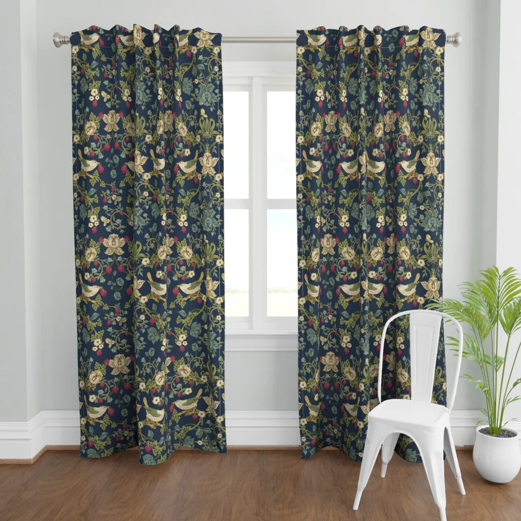 Strawberry Thief Curtain Panel - Teal product