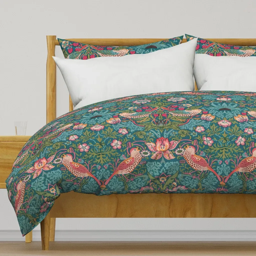 Strawberry Thief Redux William Duvet Cover - Teal product