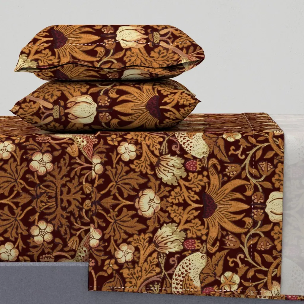 Strawberry Thief Redux William Morris King Sheet Set - Dark Brown product