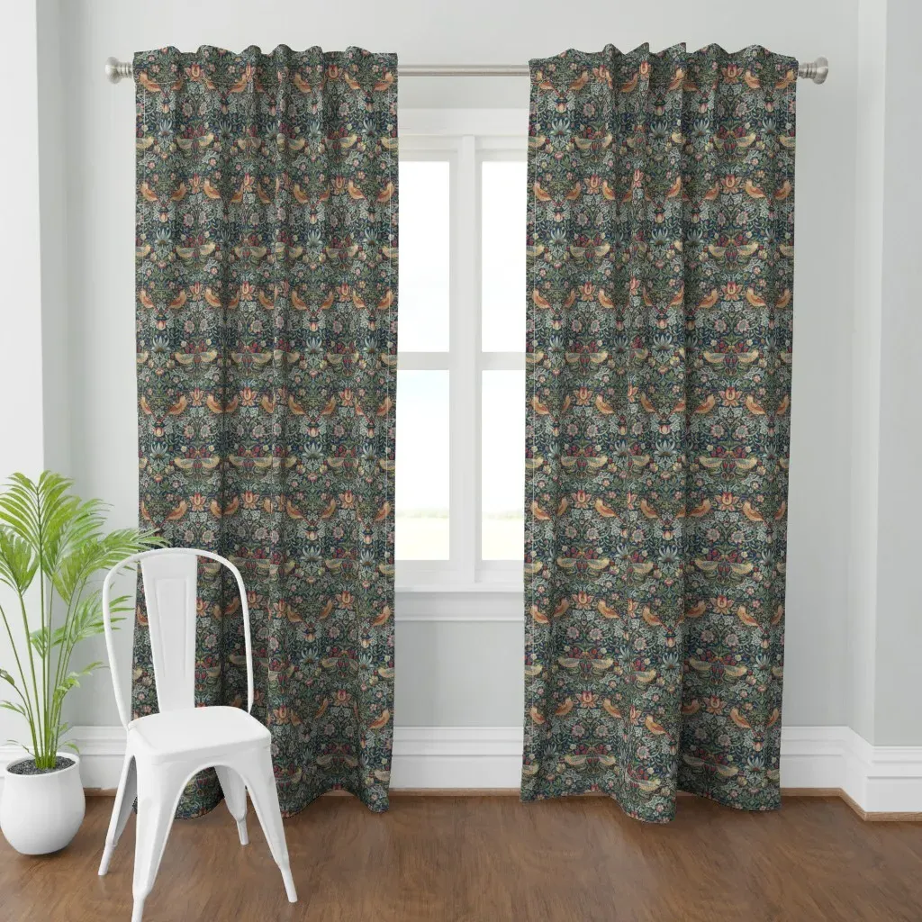 Strawberry Thief William Curtain Panel - Blue product