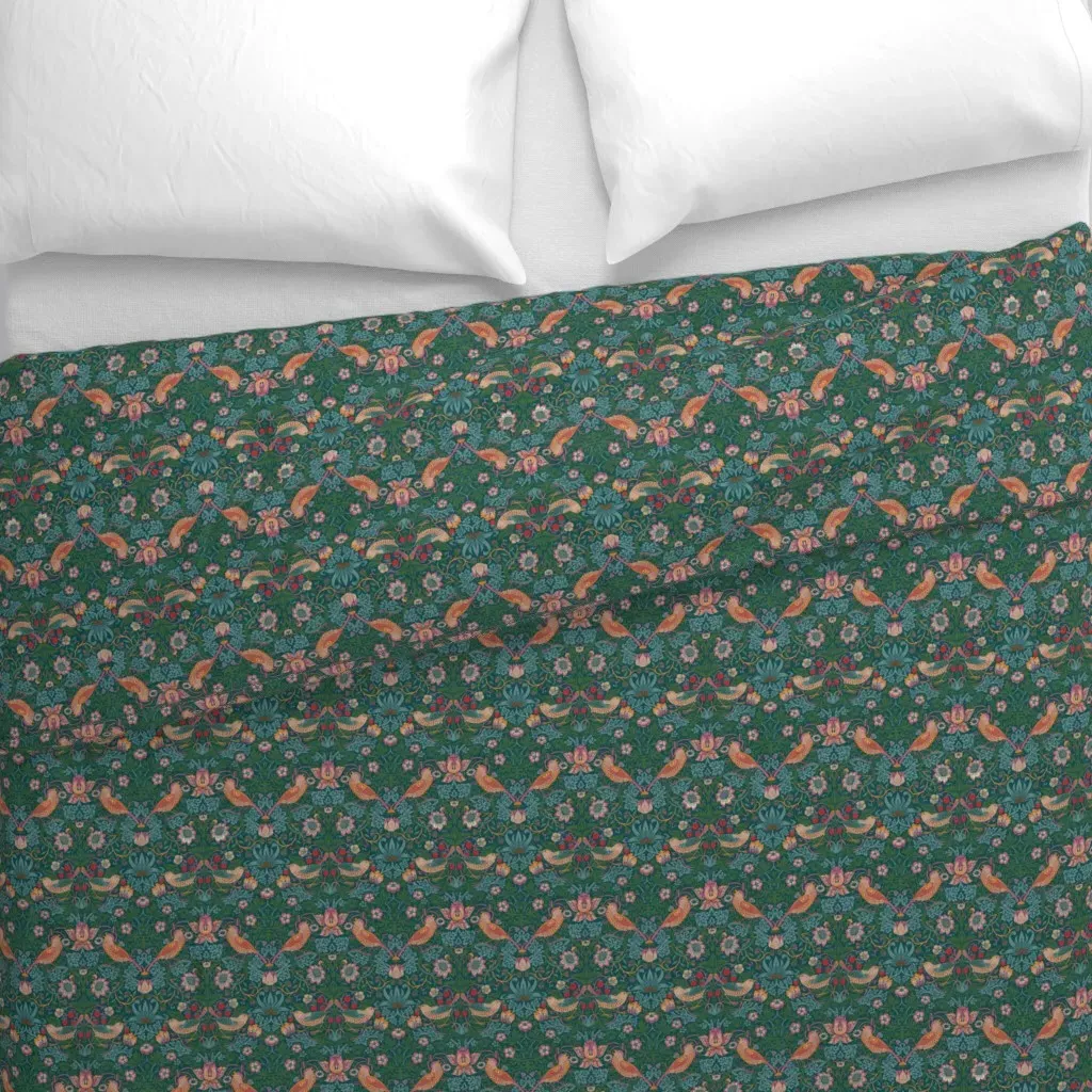 Strawberry Thief William Duvet Cover - Green alternate view