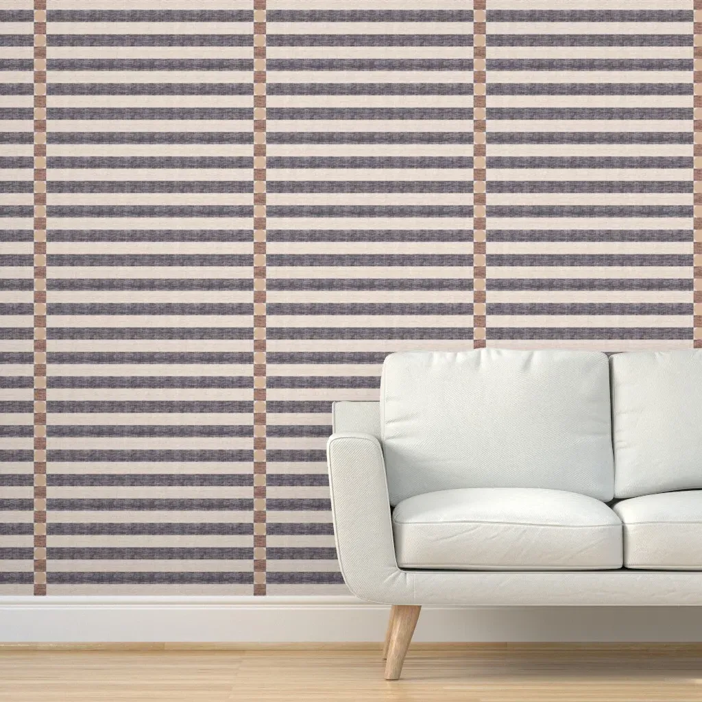 Stripe Hz First Light Blush Peel and Stick Wallpaper - Beige product