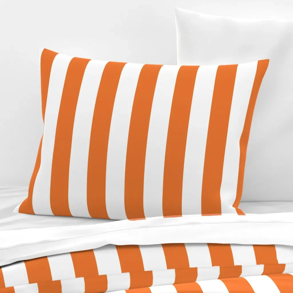 Stripe Standard Knife Edge Pillow Cover - Orange, Cotton Sateen product
