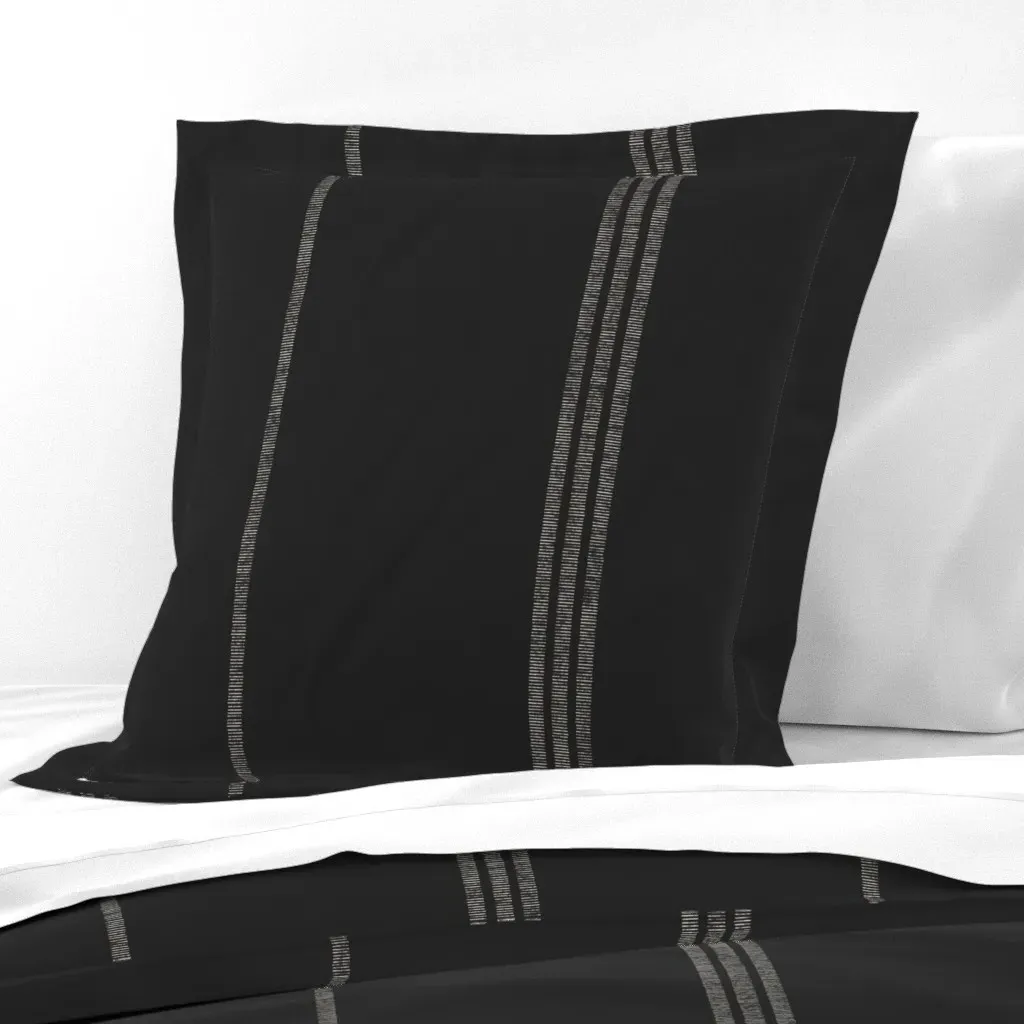 Striped Euro Pillow Sham - Black, White product