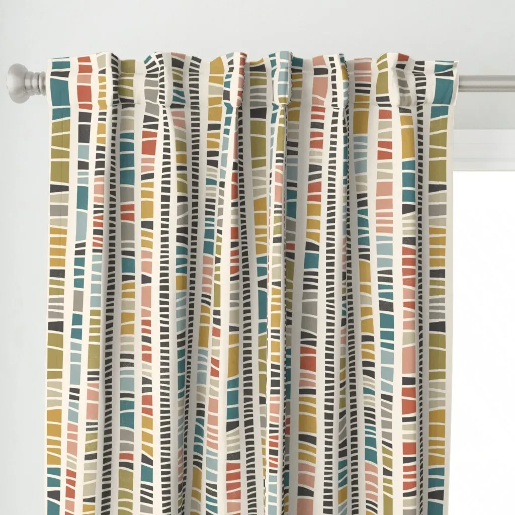 Striped Large Curtain Panel - Off-White alternate view