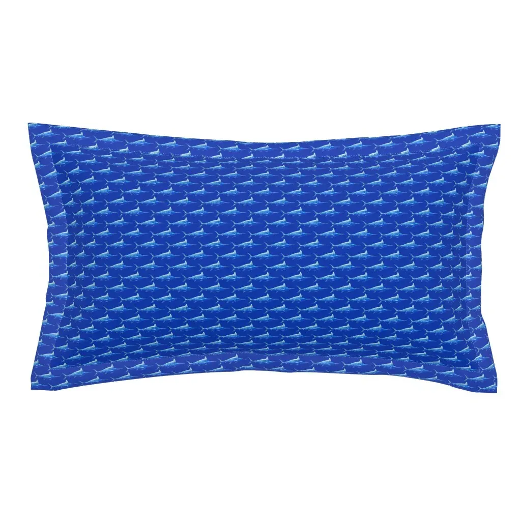 Striped Marlin King Size Pillow Sham - Blue product