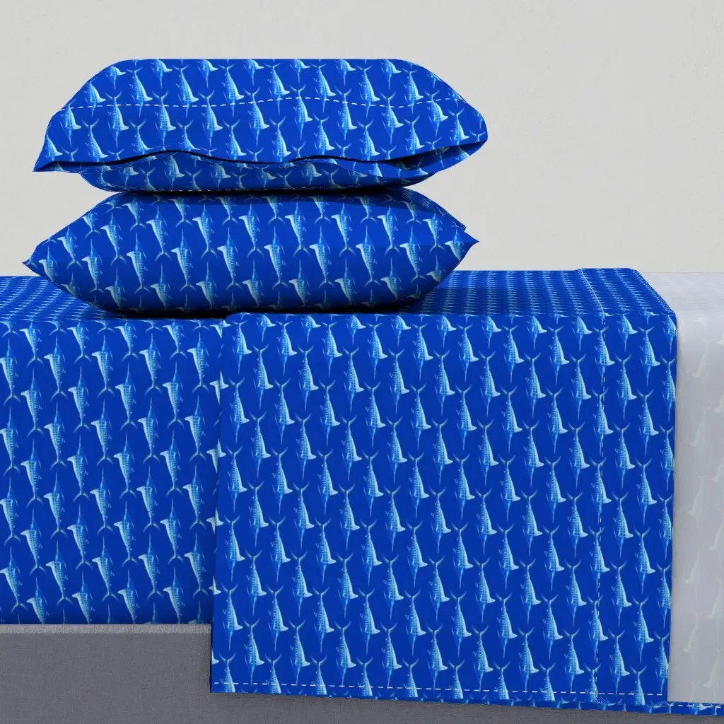 Striped Marlin Twin XL Sheet Set - Blue product