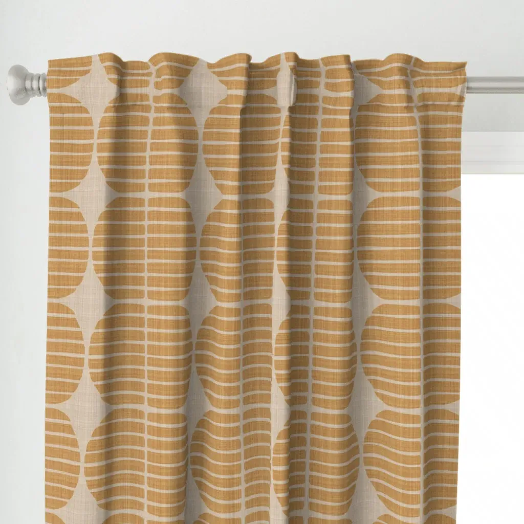 Striped Retro Capsule L-Shaped Curtain Panel - Beige alternate view