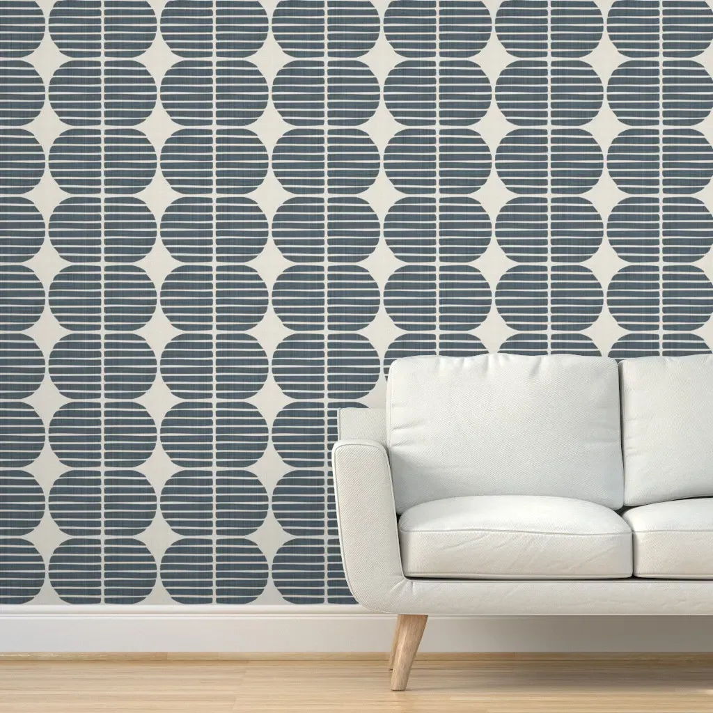 Striped Retro Capsule Peel and Stick Wallpaper - Slate Blue product