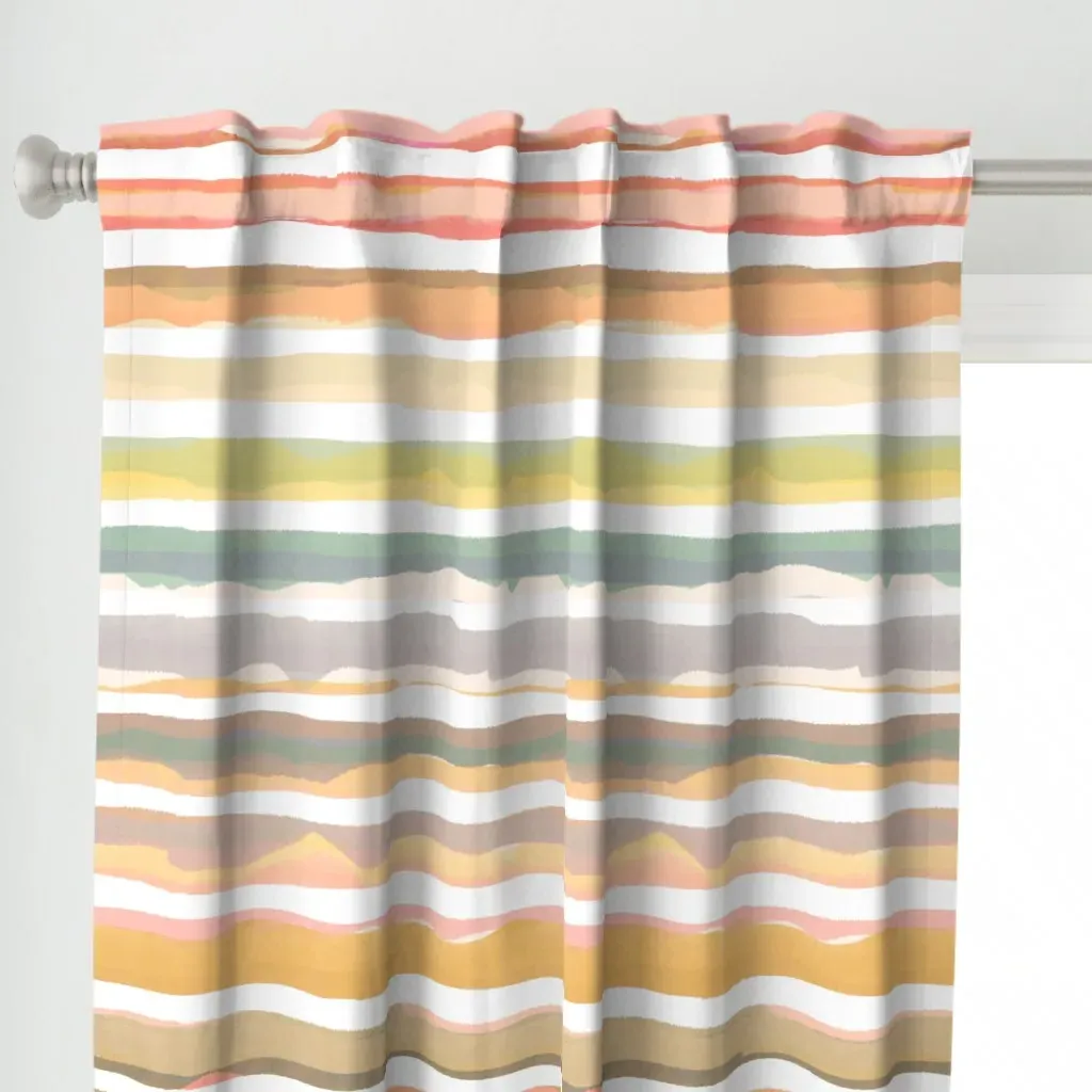 Striped Viewpoint Large Curtain Panel - Peach alternate view