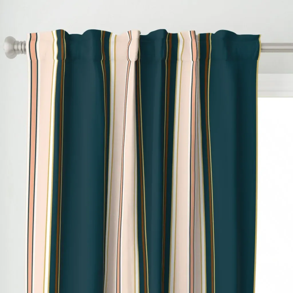 Stripes DP Curtain Panel - Teal alternate view