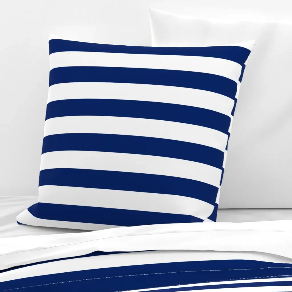 Stripes Nautical Euro Pillow Sham - Navy Blue product