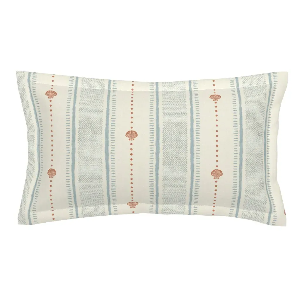 Stripes Nautical Shell King Pillow Sham - Blue product