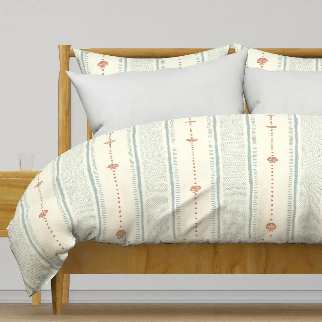Stripes Nautical Shell Light Duvet Cover - Blue product