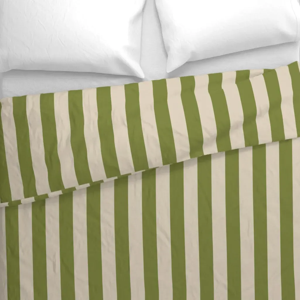 Stripes No.4 Duvet Cover - Olive Green alternate view