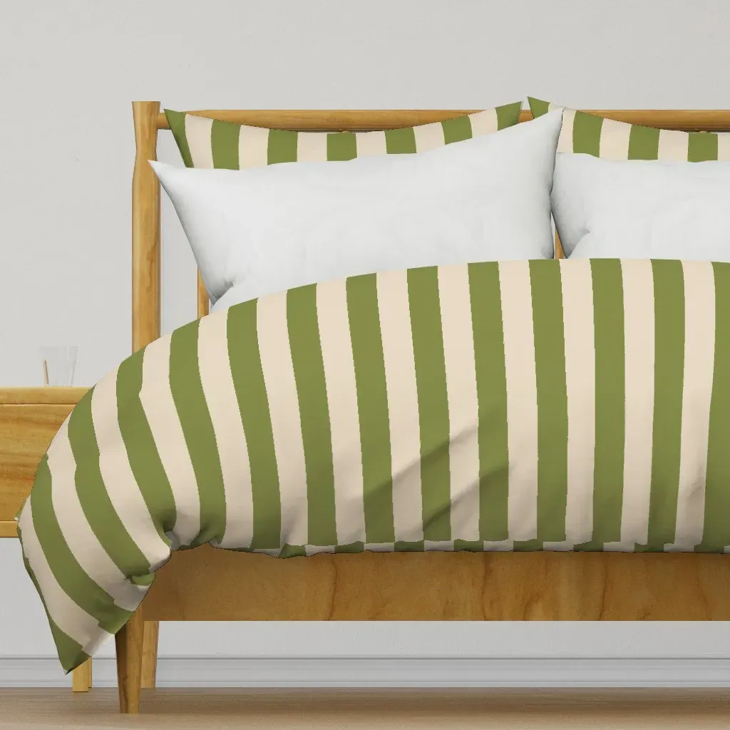 Stripes No.4 Duvet Cover - Olive Green product