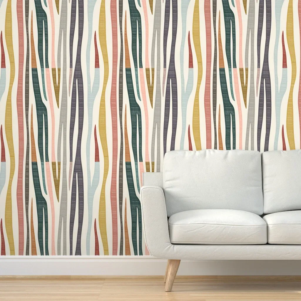 Stripes Of A Different Color Peel and Stick Wallpaper - Rainbow product