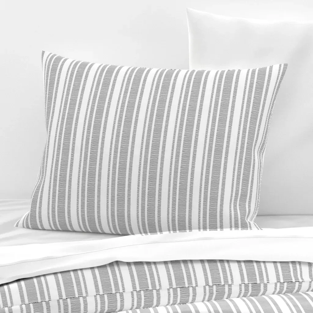 Stripes Standard Knife Edge Pillow - Black, Cotton Sateen product