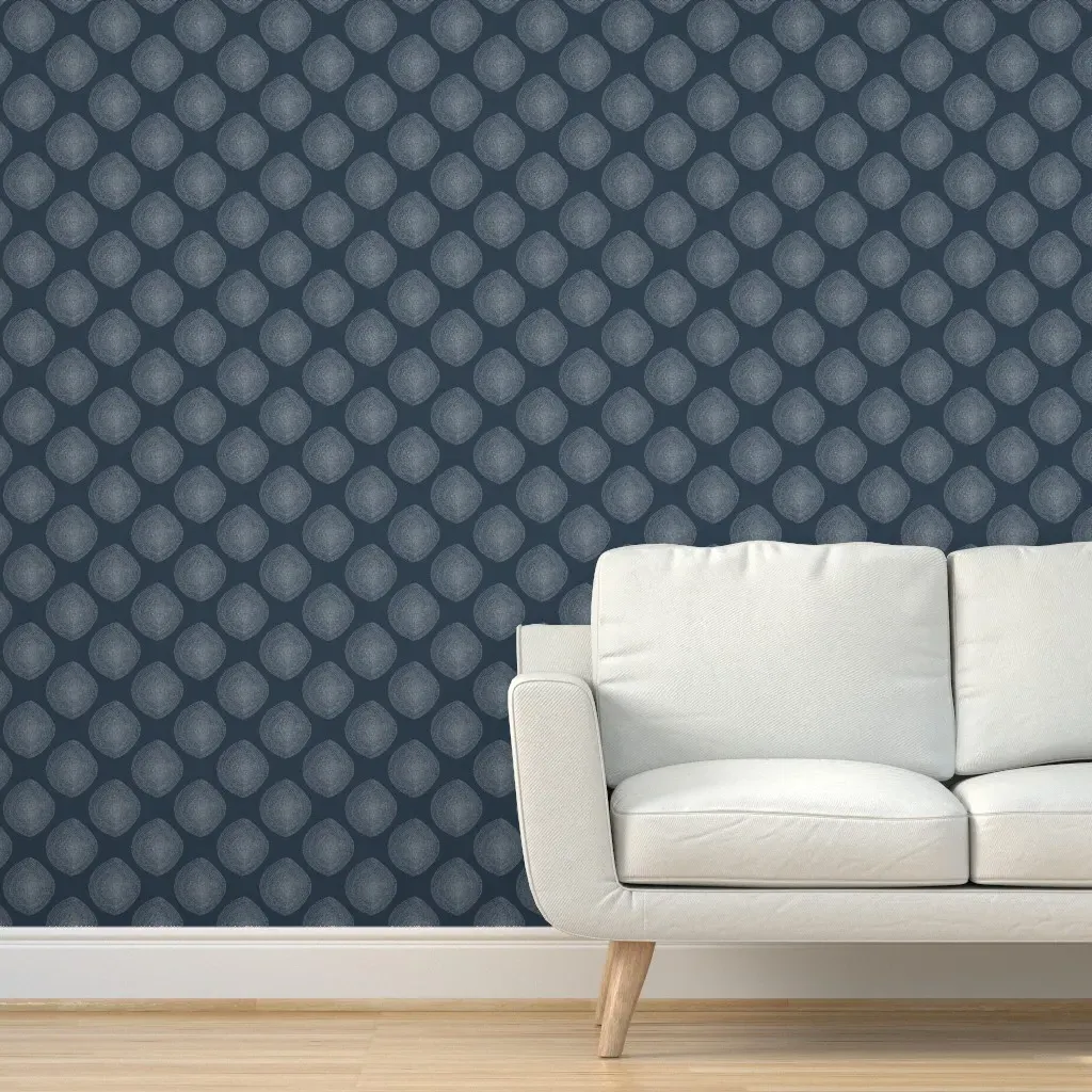 Stripy Boho Drop Peel and Stick Wallpaper - White, Navy product