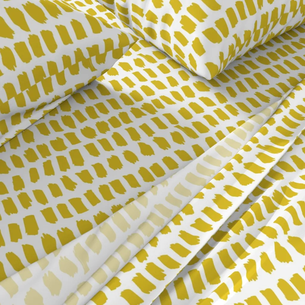 Strokes And Stripes Abstract Brush Full Sheet Set - Mustard Yellow alternate view