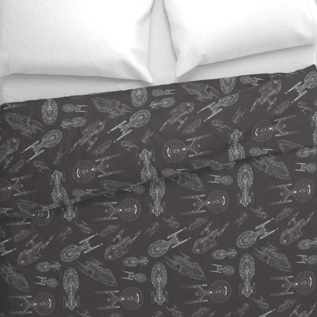 Stspaceships Duvet Cover - Silver alternate view