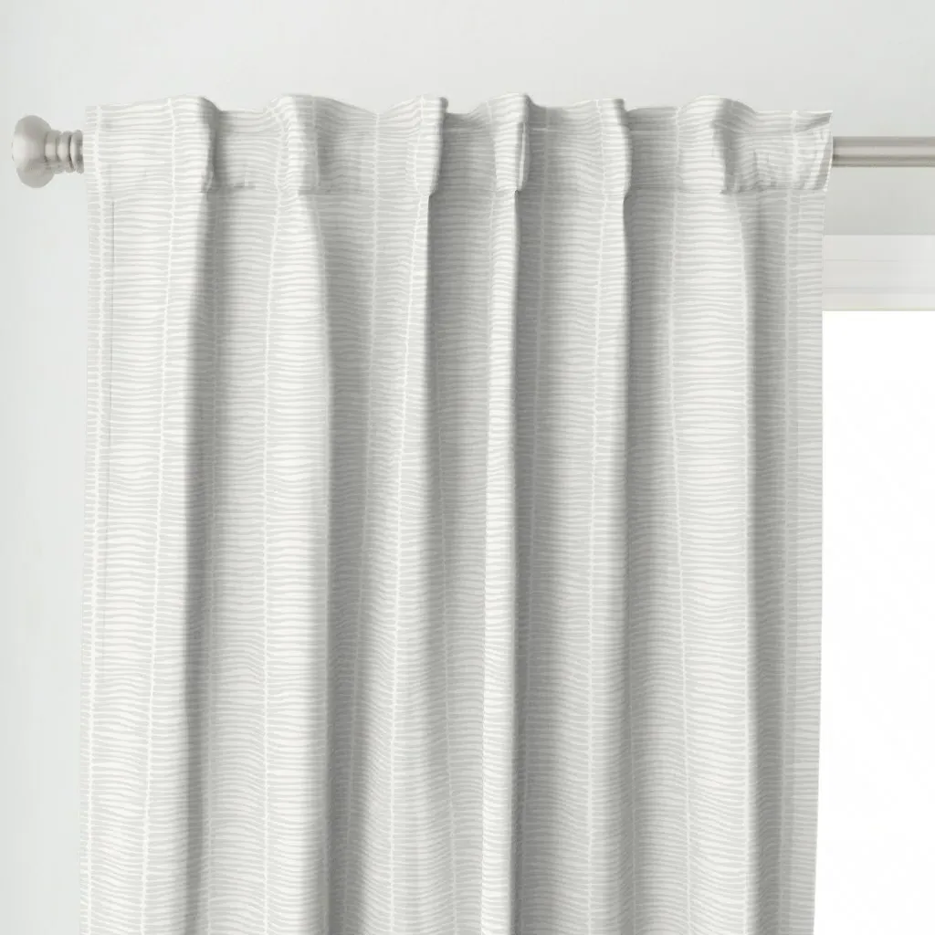 Subtle Fluid Wave Stripe Curtain Panel - Light Gray alternate view