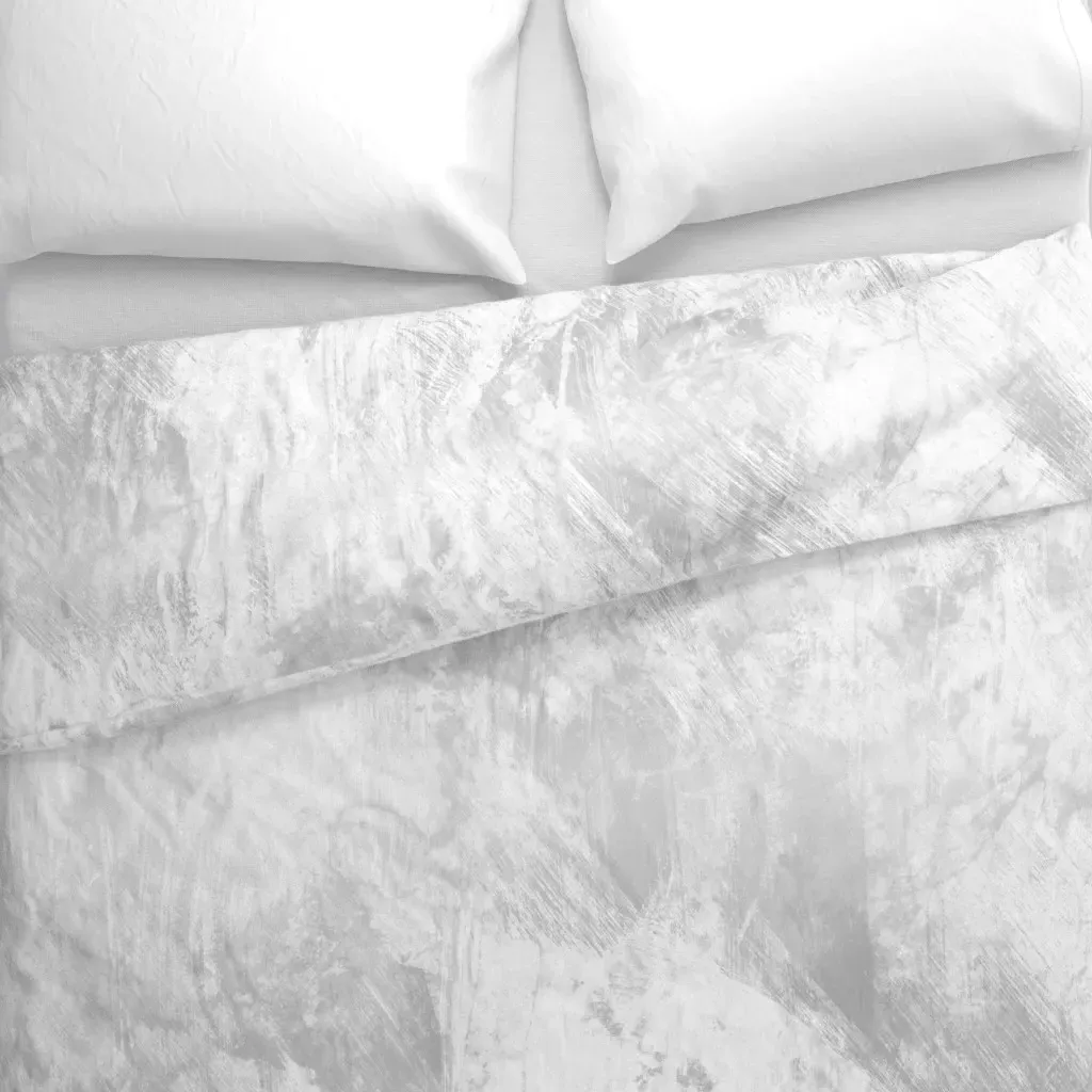 Subtle Gray Texture Duvet Cover - White alternate view