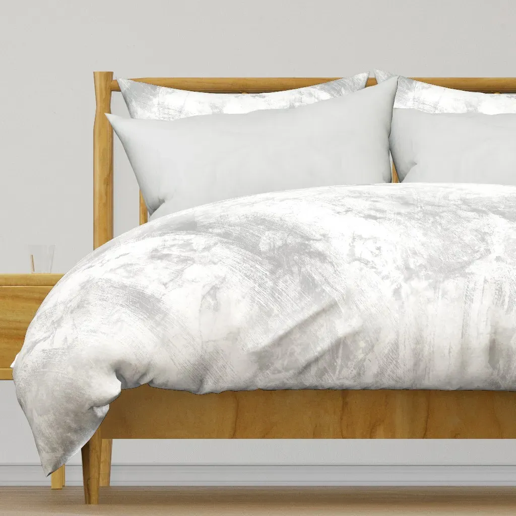 Subtle Gray Texture Duvet Cover - White product