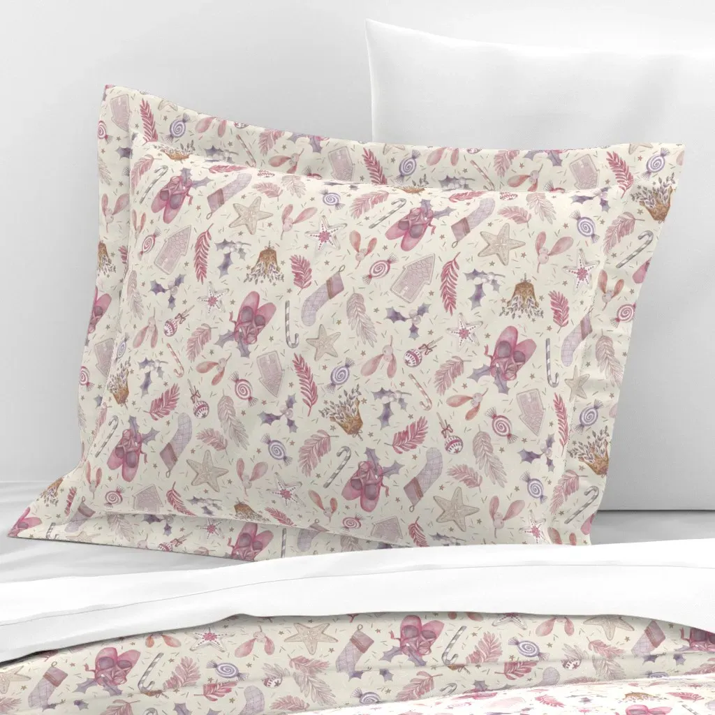 Sugar Plum Ballet Standard Flanged Cushion Cover - Dusty Rose, Cotton Sateen product