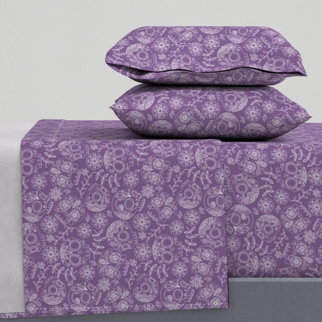 Sugar Skulls Full Sheet Set - Lavender product