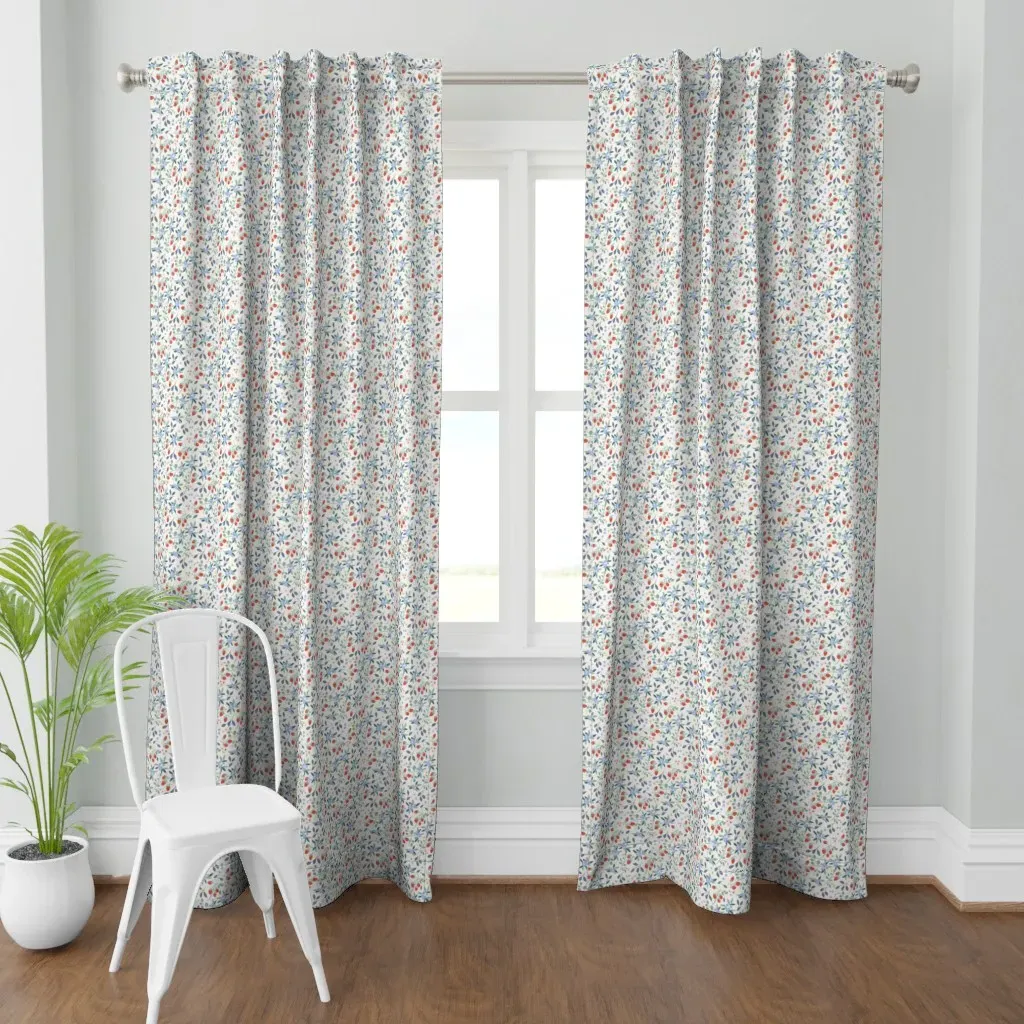 Summer Berry Floral Curtain Panel - Red product