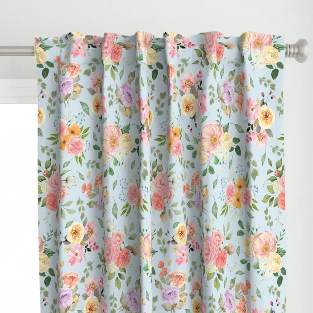 Summer Boho Floral Curtain Panel - Pink alternate view