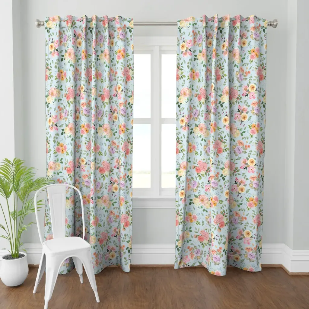 Summer Boho Floral Curtain Panel - Pink product