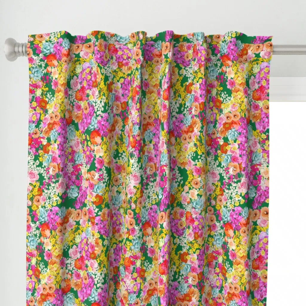 Summer Bright Floral Curtain Panel - Pink alternate view