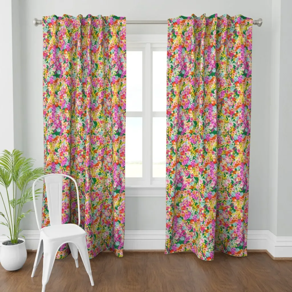 Summer Bright Floral Curtain Panel - Pink product