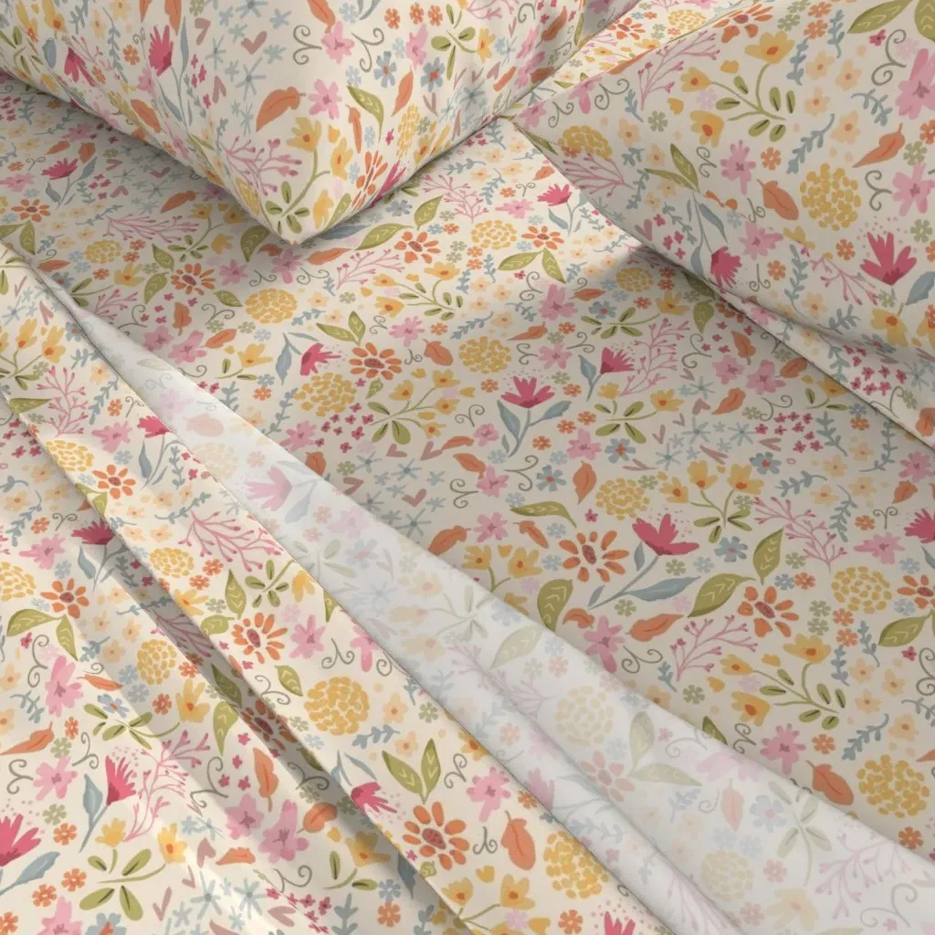 Summer Frock Floral Queen Sheet Set - Pink alternate view