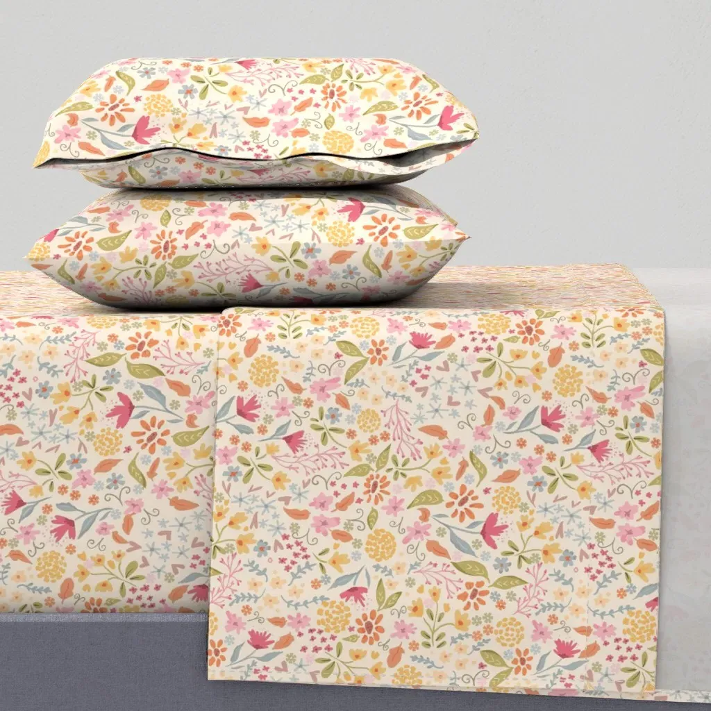 Summer Frock Floral Queen Sheet Set - Pink product