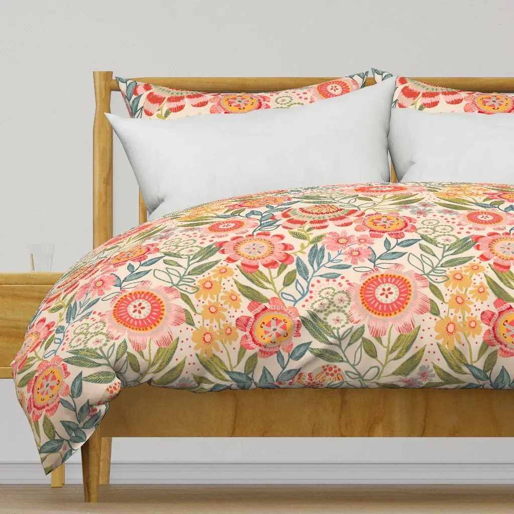 Summer Garden Bold Blooms Duvet Cover - Pink product