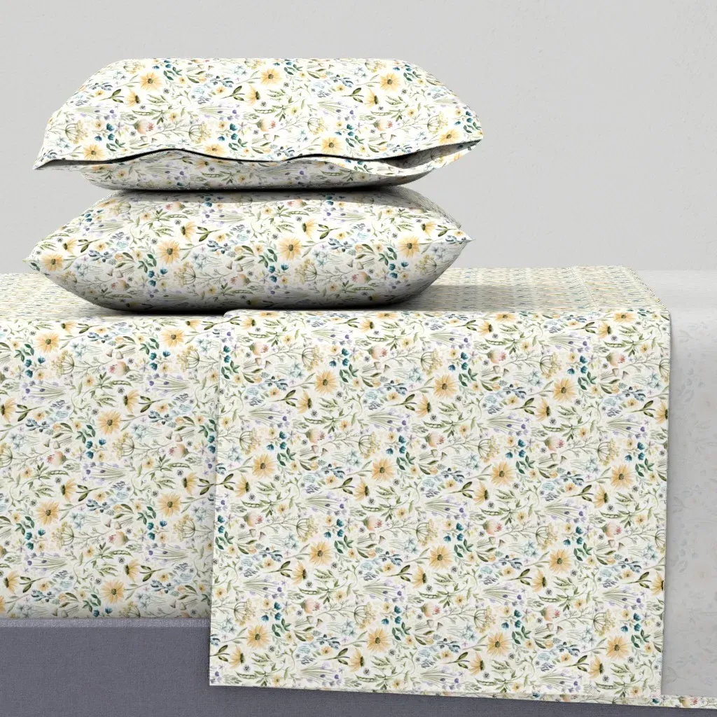 Summer Garden Herbs And Veggies King Sheet Set - Yellow product