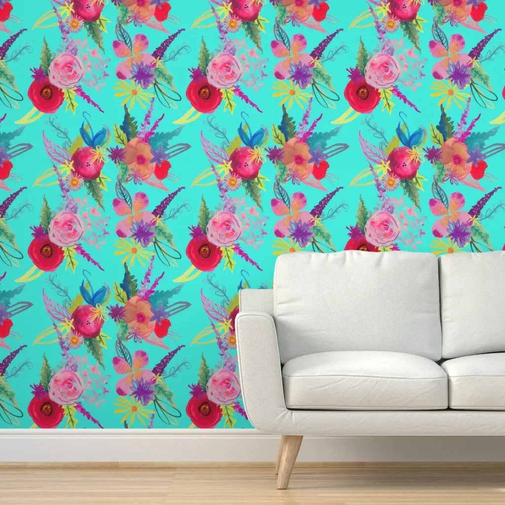 Summer In Turks Peel and Stick Wallpaper - Turquoise product