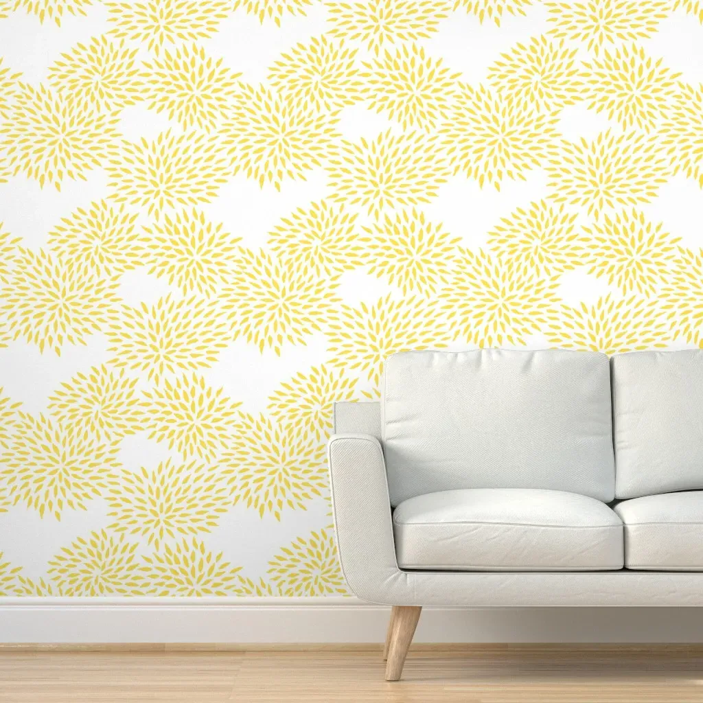 Summer Mums In Sunshine Peel and Stick Wallpaper - Yellow product